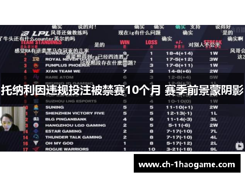 托纳利因违规投注被禁赛10个月 赛季前景蒙阴影